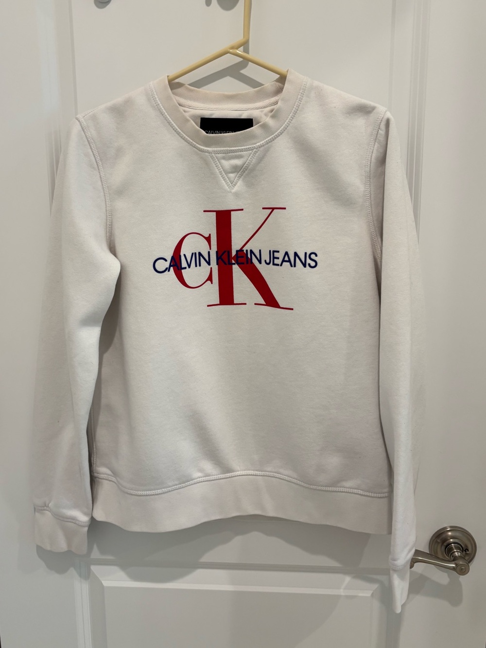 Calvin Klein Jeans White Crewneck Sweatshirt
